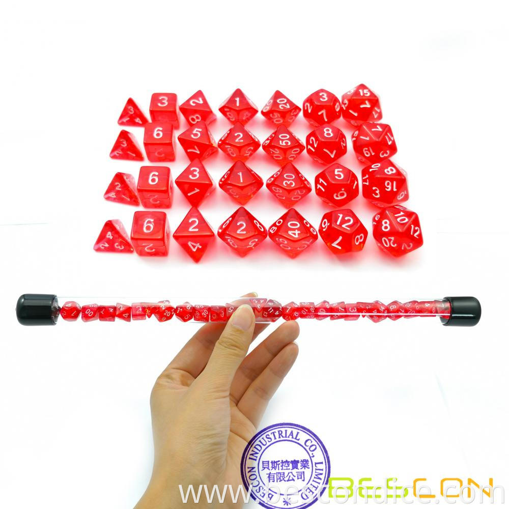 10mm Mini Poly Dice Set 28pcs Tube 3